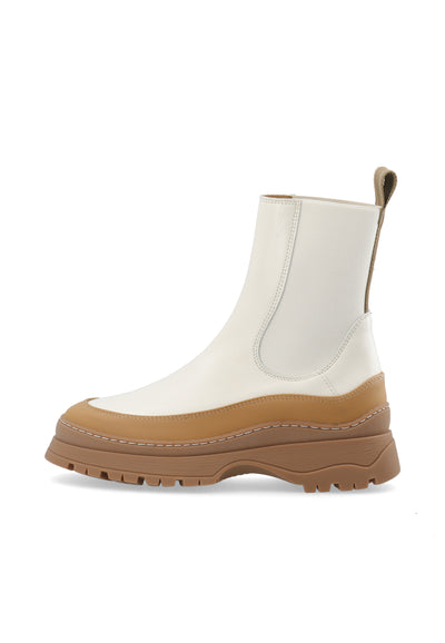 LÄST Dawson - Leather/PU Foxing - Off White Ankle Boots Off White