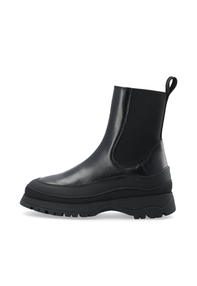 LÄST Dawson - Leather/PU Foxing - Black Ankle Boots Black