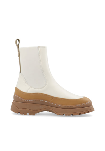 LÄST Dawson - Leather/PU Foxing - Off White Ankle Boots Off White