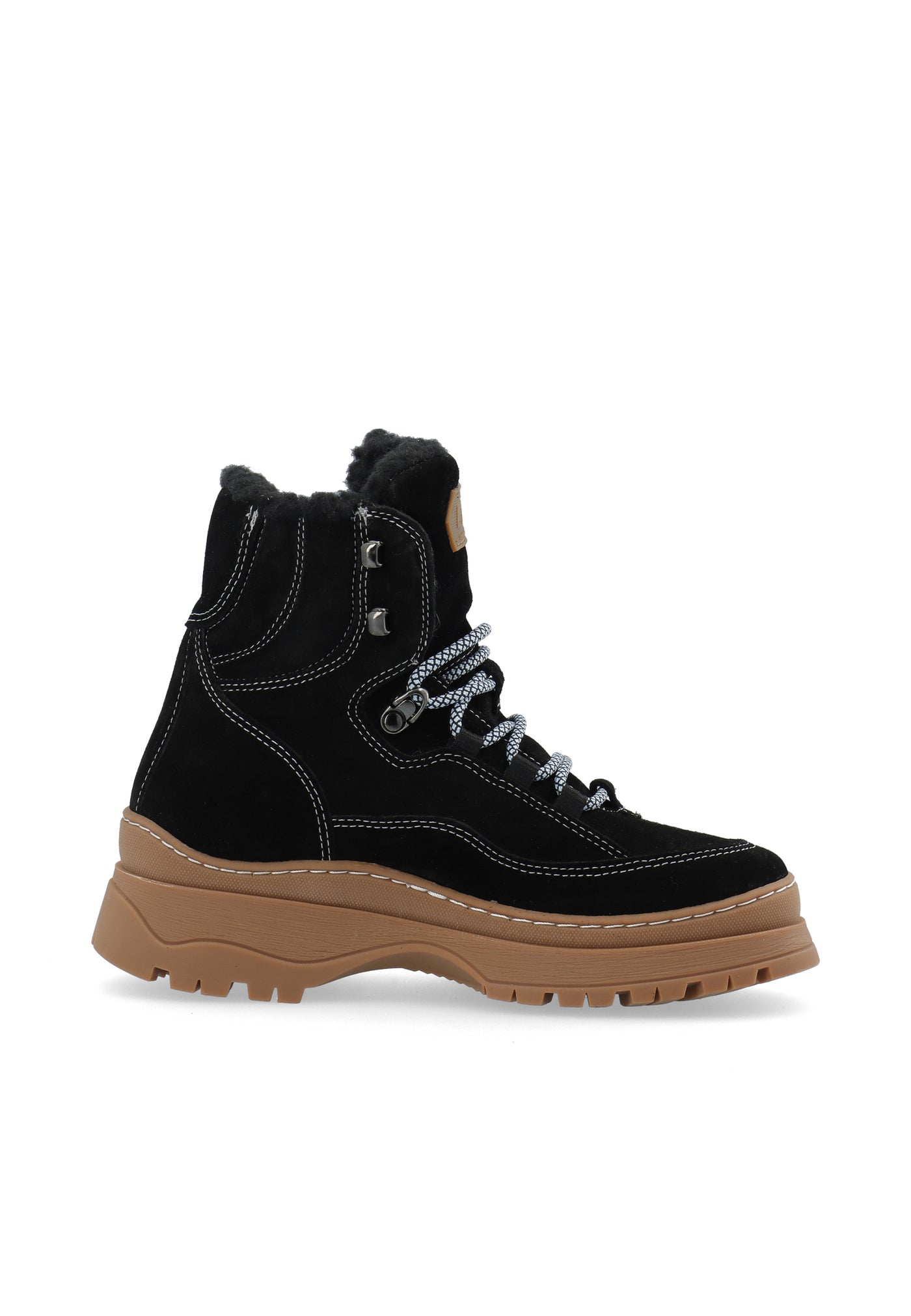 LÄST Downhill - Leather/Suede - Black, Warm Lining Ankle Boots Black