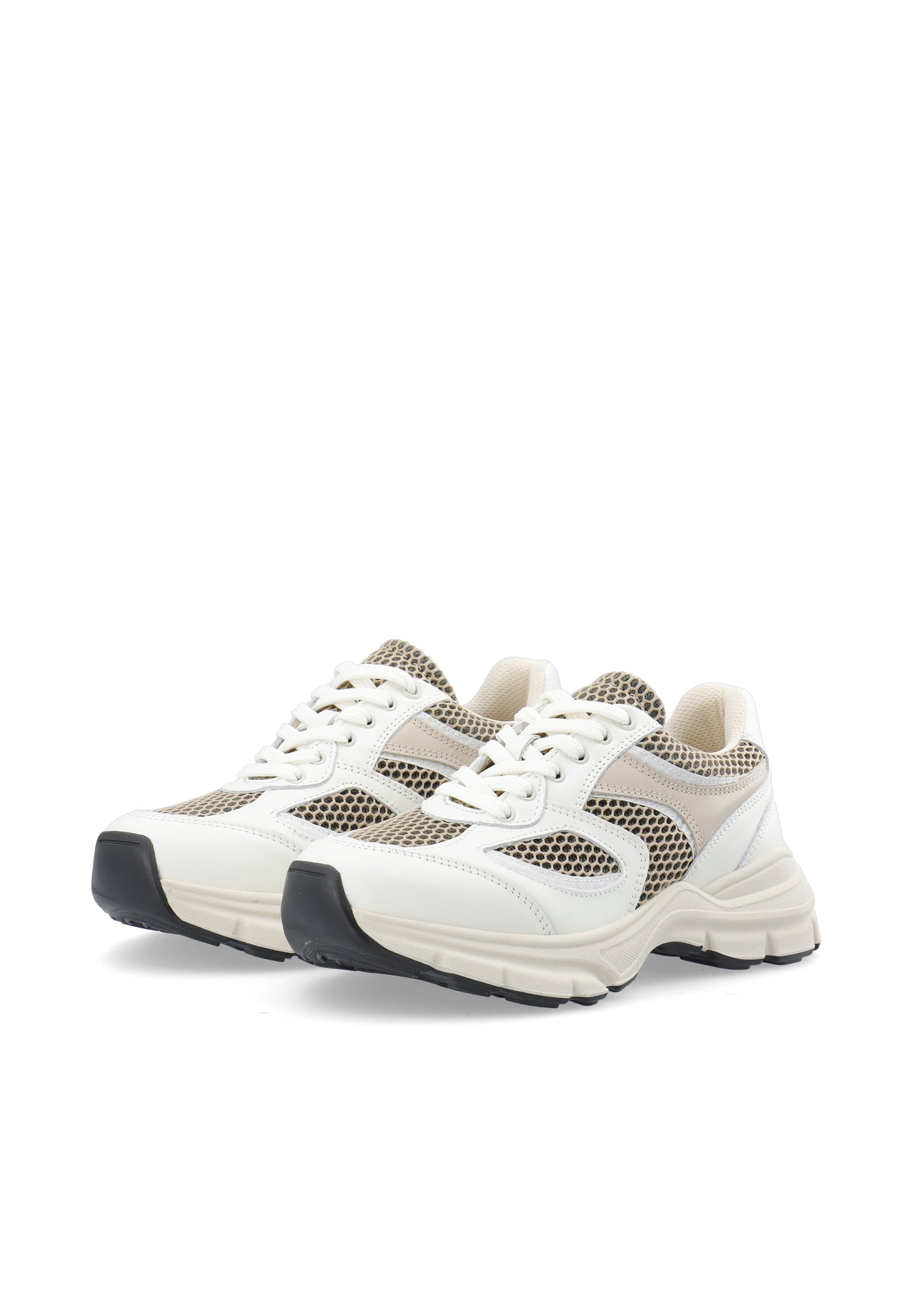 LÄST Sammy Runner - Leather/Textile - Off White/Beige Low Sneakers Off White/Beige