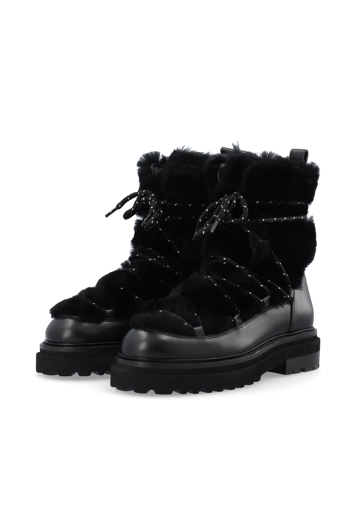 LÄST Sandra Snowboot - Leather/PES - Black Ankle Boots Black