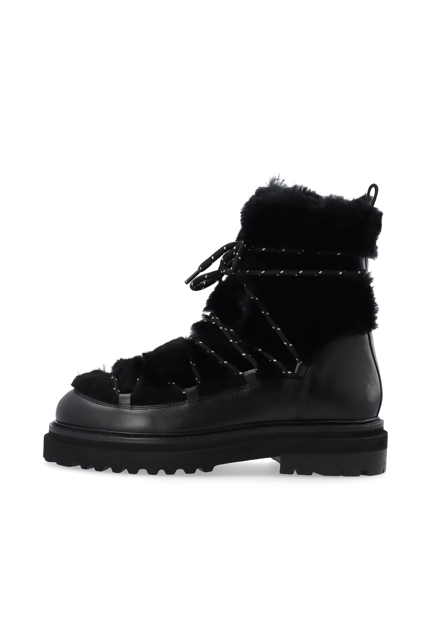 LÄST Sandra Snowboot - Leather/PES - Black Ankle Boots Black