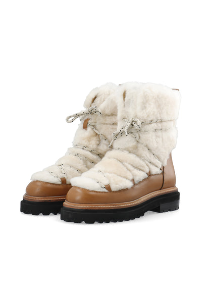 LÄST Sandra Snowboot - Leather/PES - Off White Ankle Boots Off White