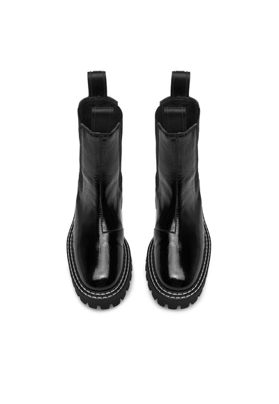 LÄST Daze - Patent Leather - Black Ankle Boots Black