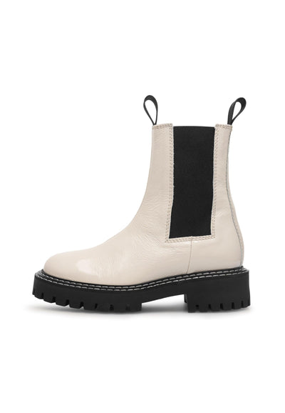 LÄST Daze - Patent Leather - Off White Ankle Boots Off White