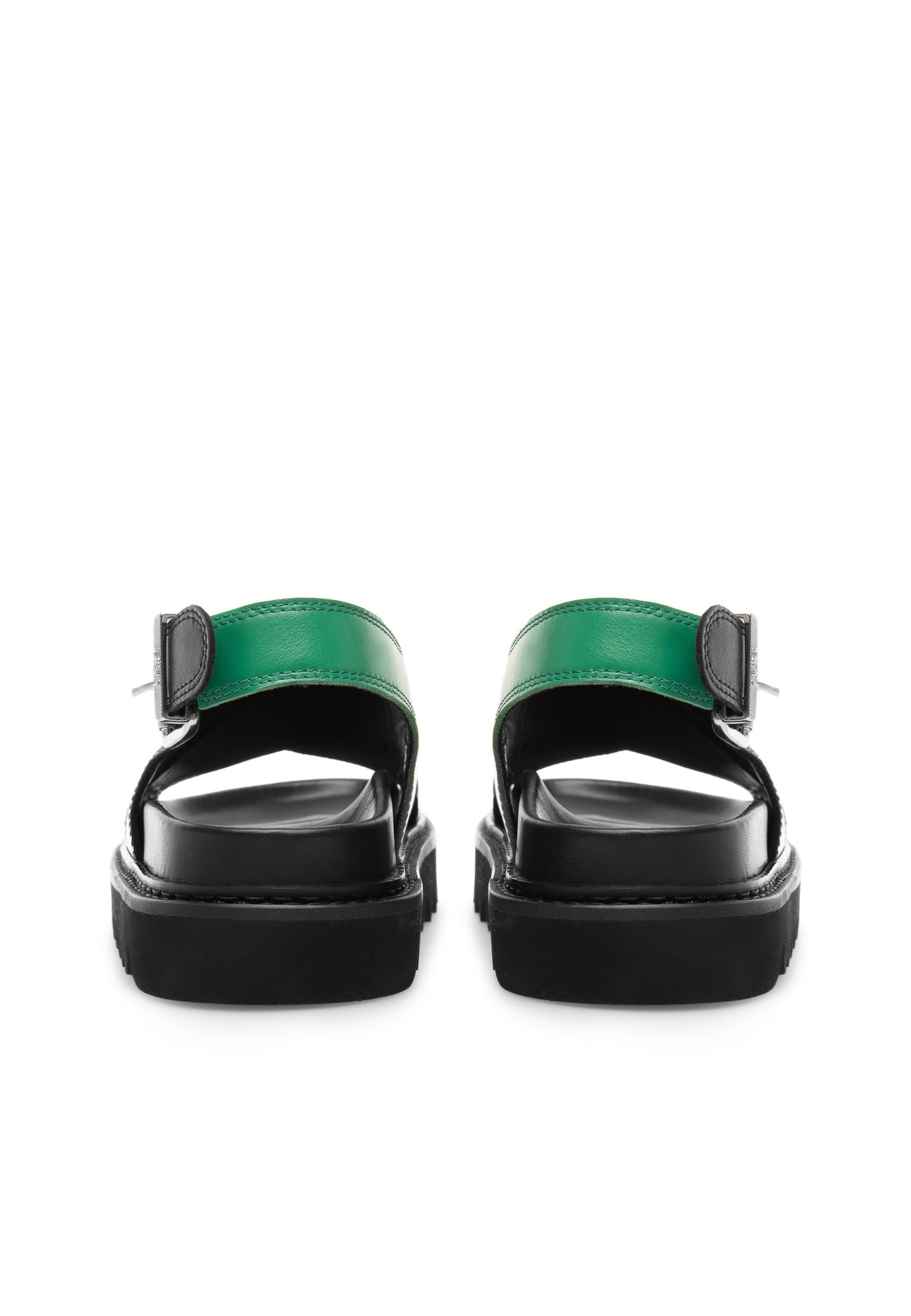LÄST Diana - Leather - Black/Green Sandals Black/Green