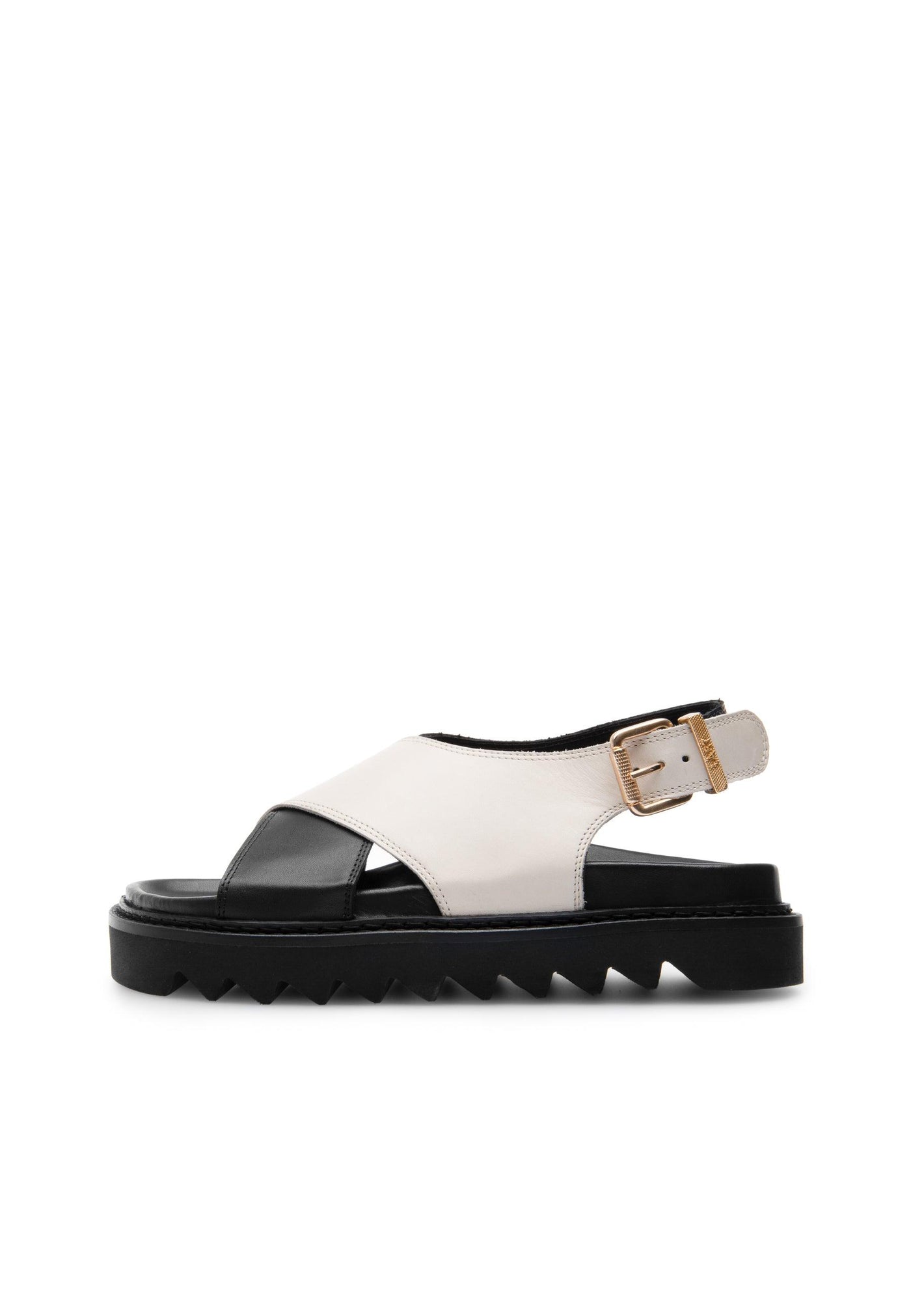 LÄST Diana - Leather - Black/Off White Sandals Black/Offwhite