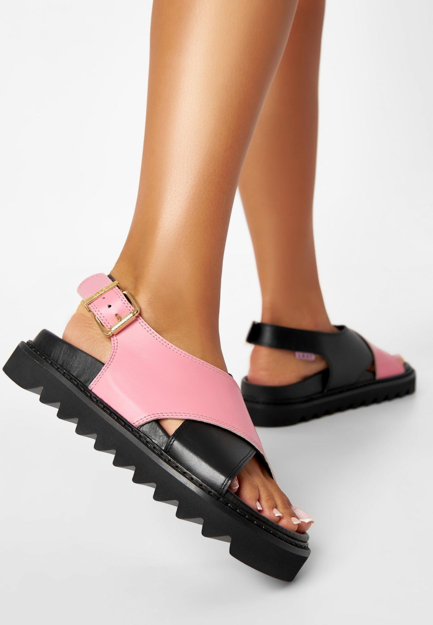 LÄST Diana - Leather - Black/Pink Sandals Black/Pink