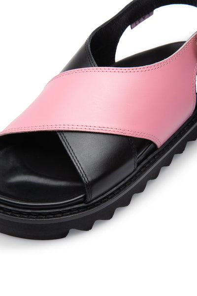LÄST Diana - Leather - Black/Pink Sandals Black/Pink