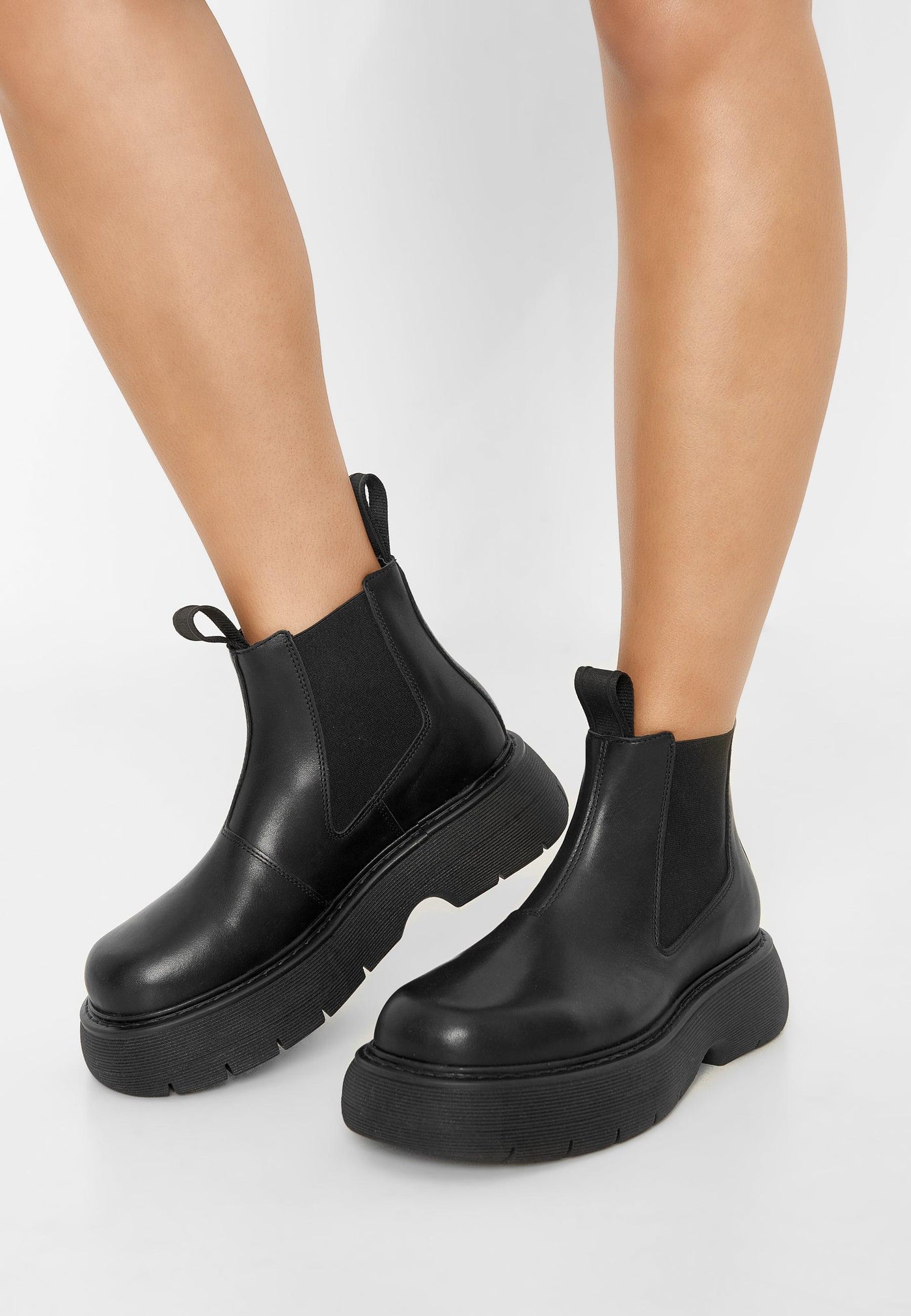 LÄST Ella - Leather - Black Ankle Boots Black