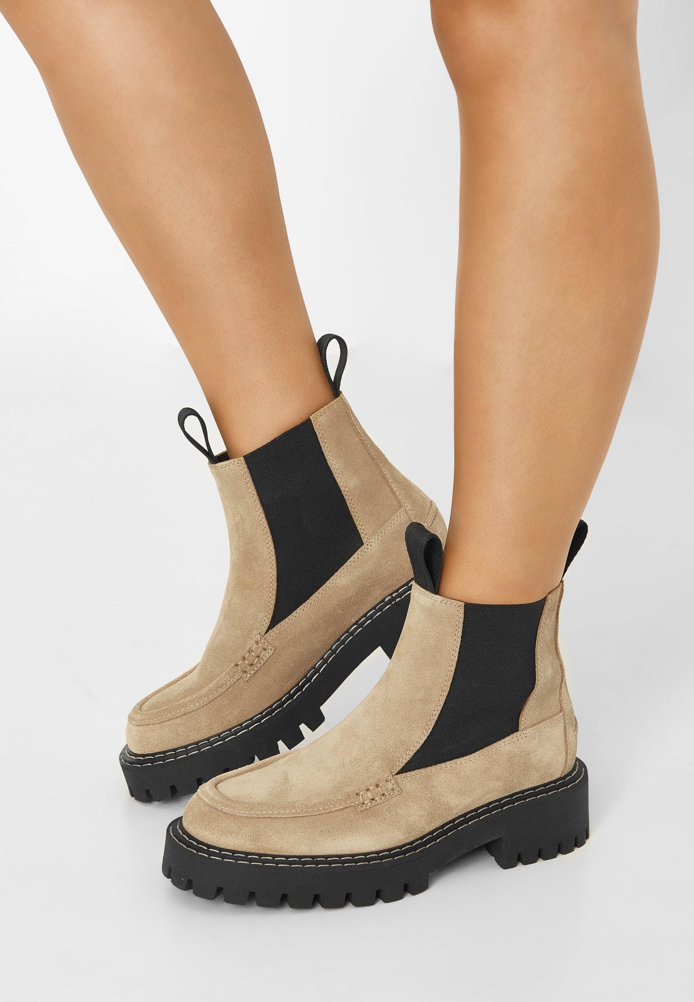 LÄST Kira - Suede - Sand Ankle Boots Sand