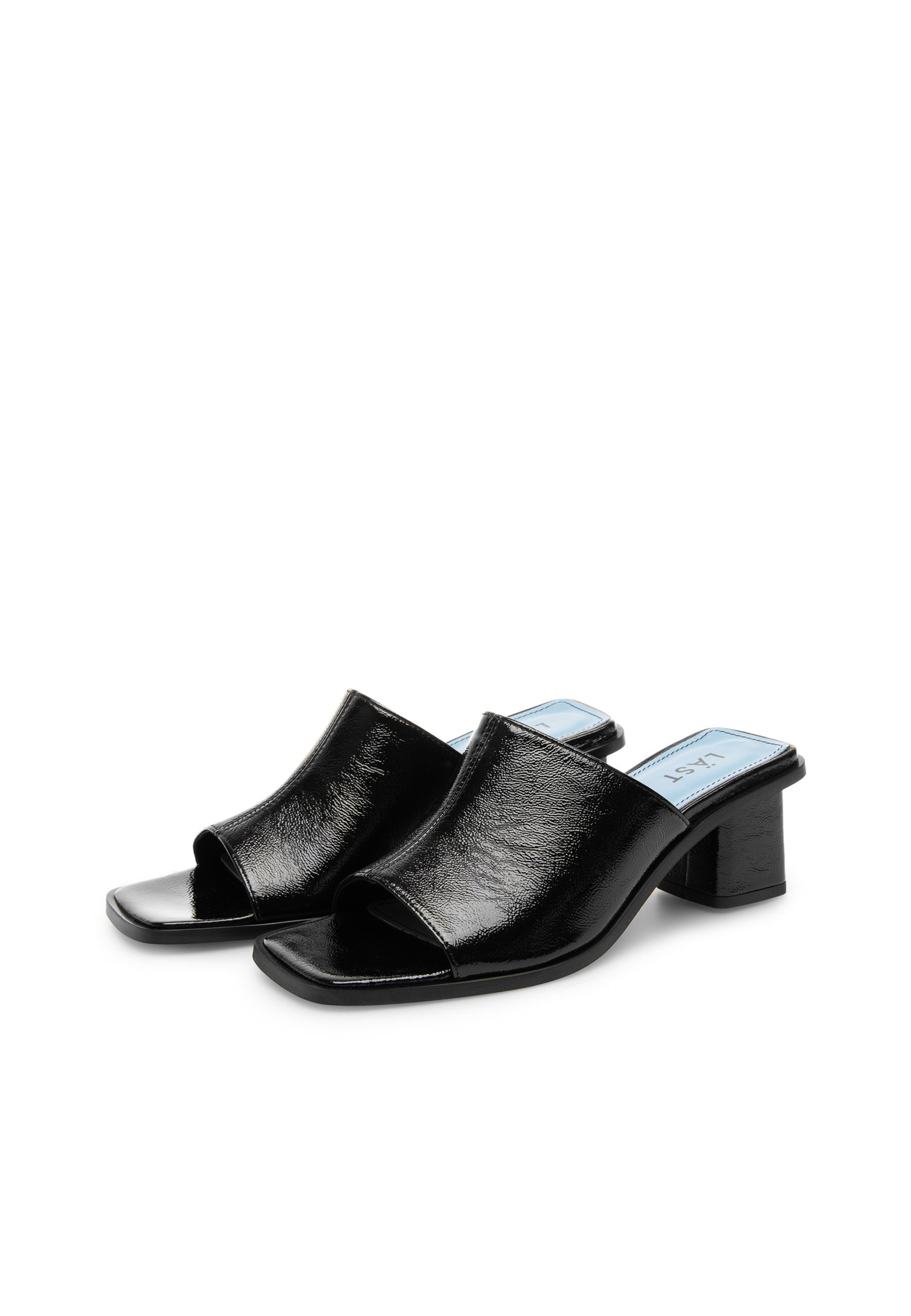 LÄST Maddie - Patent Leather - Black Sandals Black
