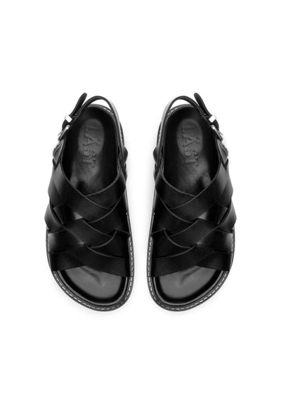 LÄST Maggie - Leather - Black Sandals Black