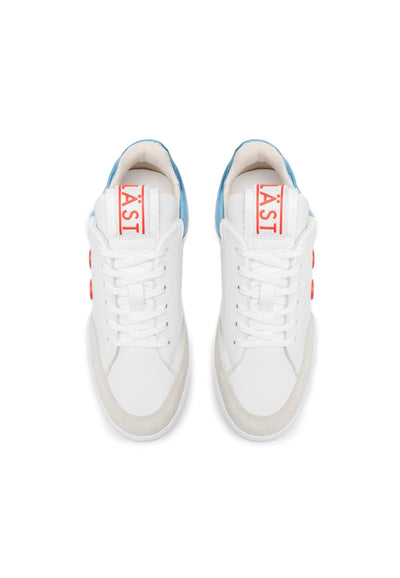 LÄST Minimalist Low - Leather - White/Blue Metallic Low Sneakers White/Blue