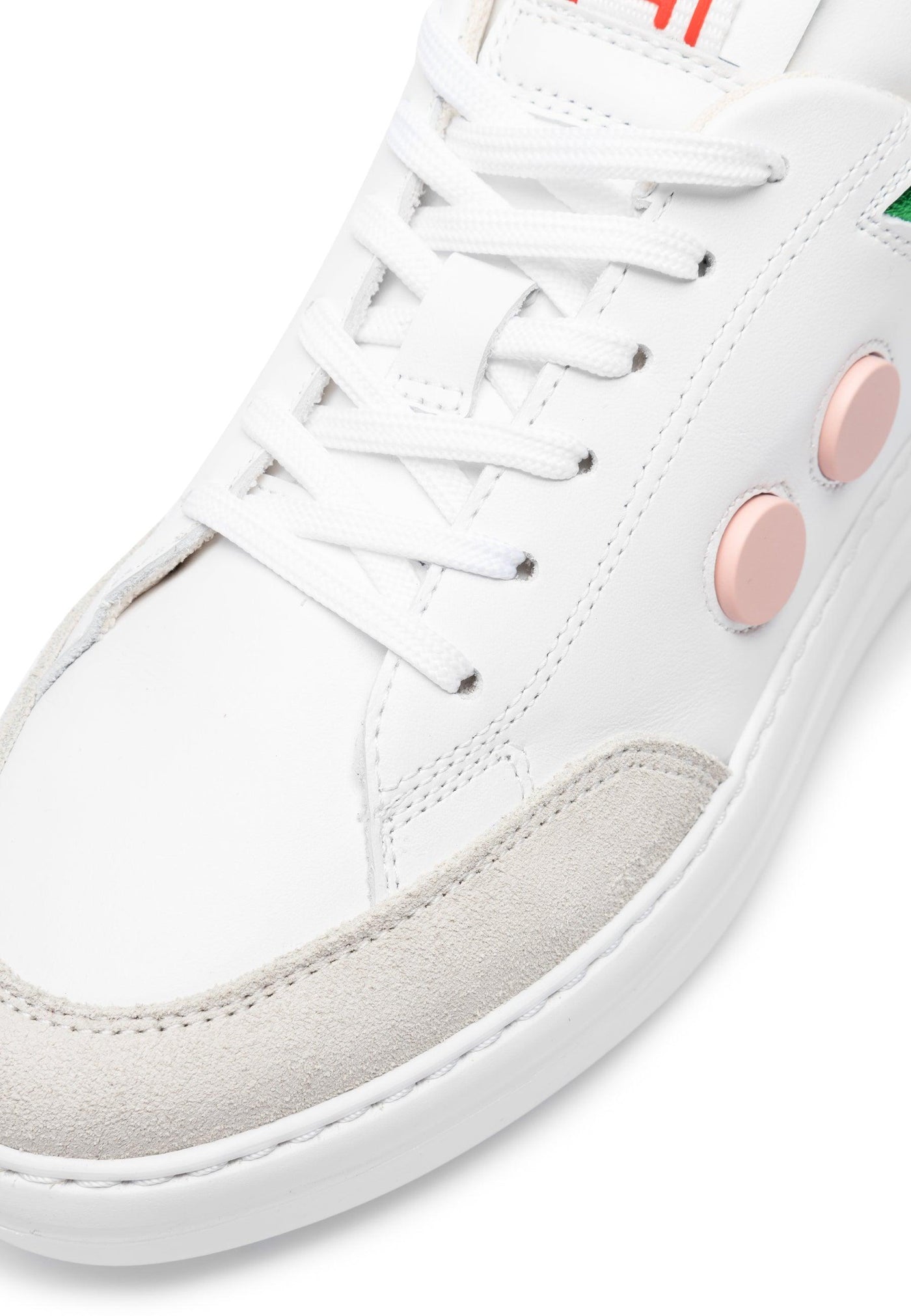 LÄST Minimalist Low - Leather - White/Green Metallic Low Sneakers White/Green
