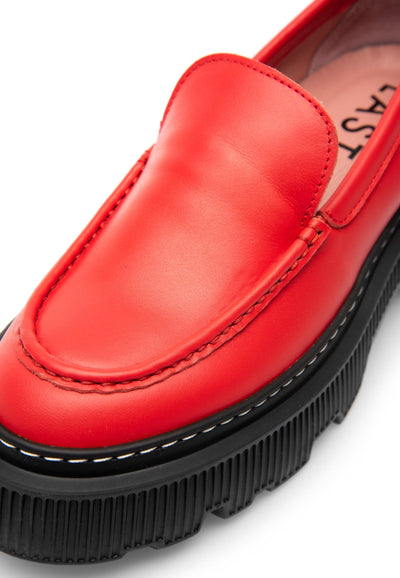 LÄST Penny - Leather - Red Loafers Red
