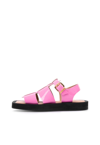 LÄST Samantha - Patent Leather - Pink Sandals Pink