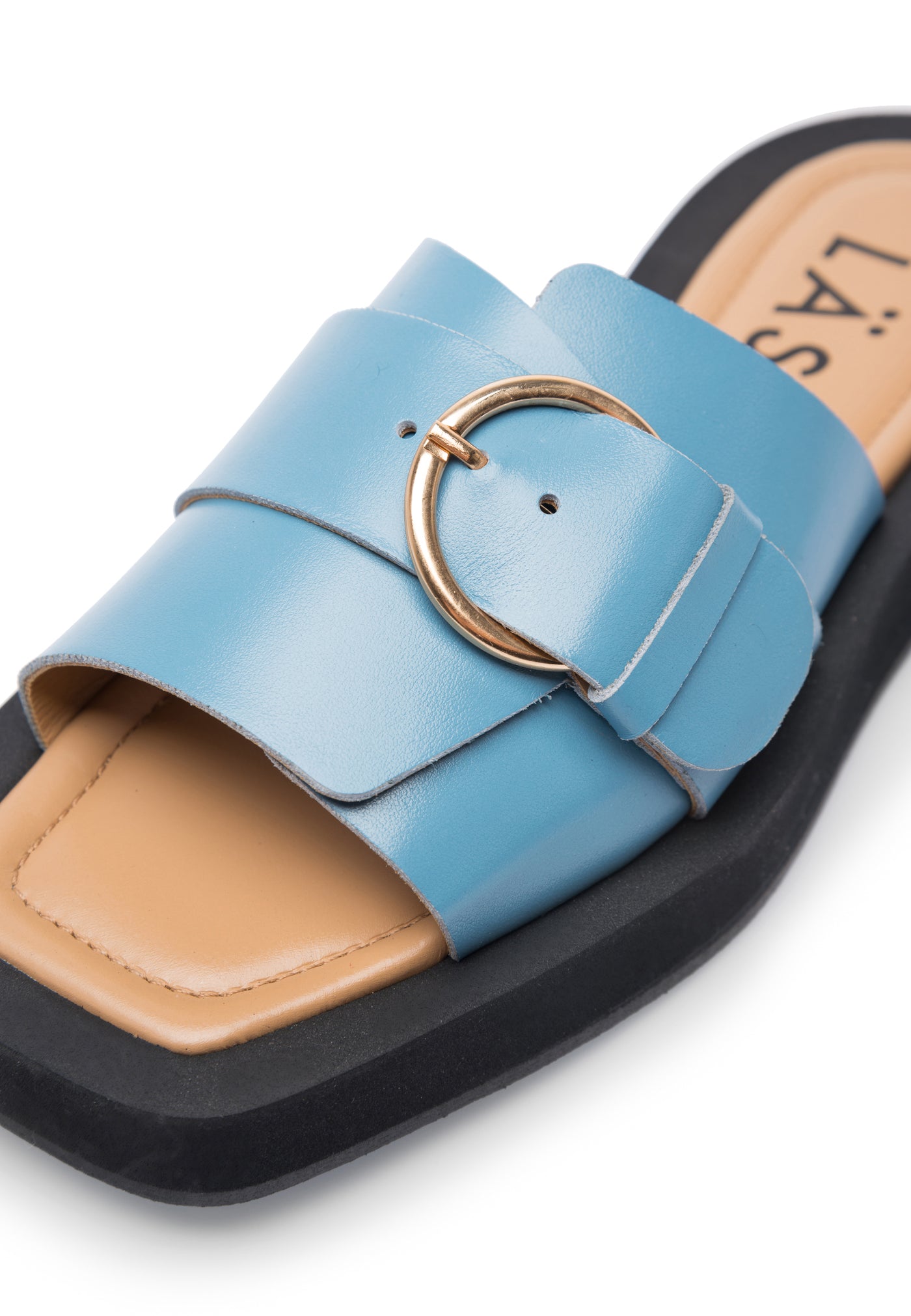 LÄST Selma - Leather - Blue Sandals Blue