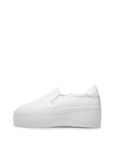 LÄST Sophie - Textured Leather - White Low Sneakers White
